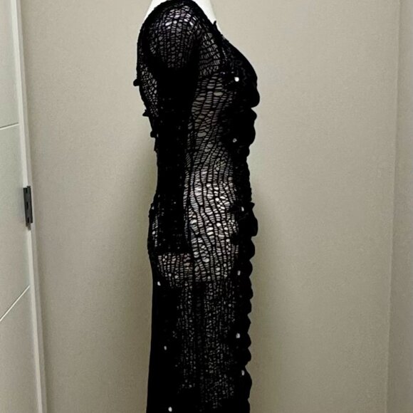 woman's | one shoulder | lace cut out | dress - Picture 3 of 5